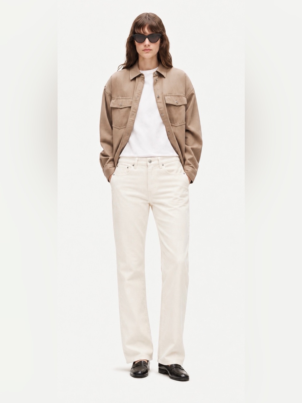 J.Crew Loose straight leg corduroy pant in ivory